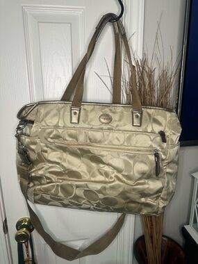 Coach Signature C nylon diaper bag baby tote
